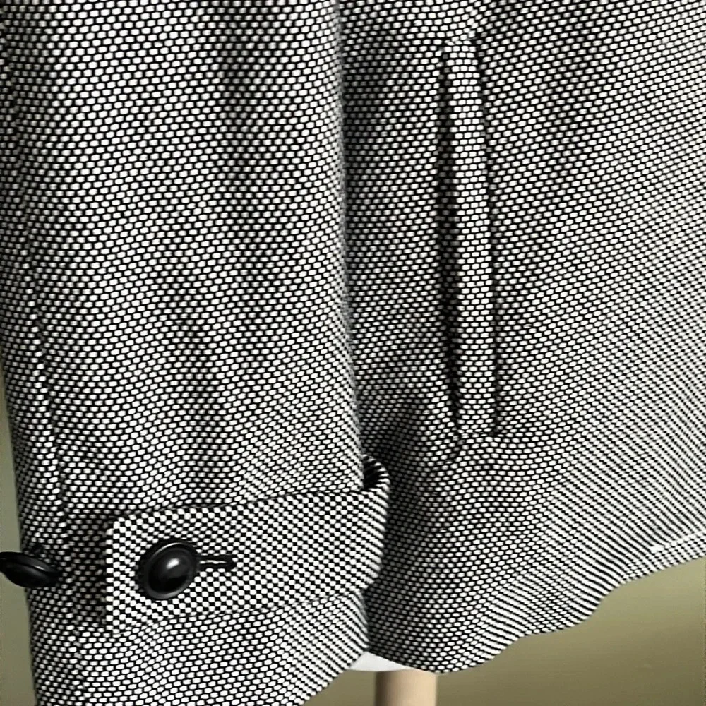 Talbots houndstooth cotton black white fully lined blazer jacket - Picture 15 of 17